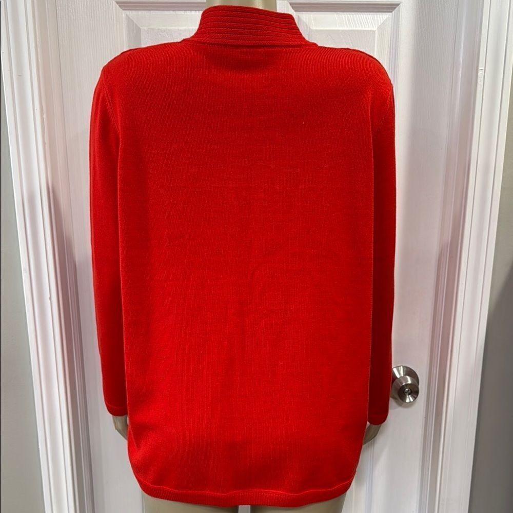 Rabe Ribbed  Red Zip-Up Cardigan. - Picture 7 of 12